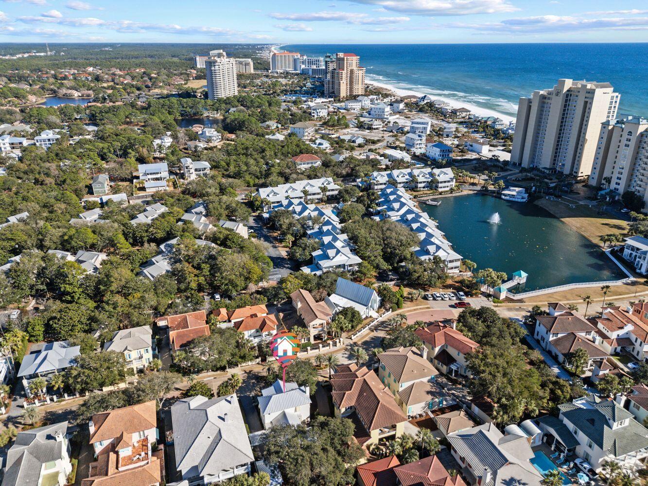224 Rue Caribe Miramar Beach, FL 32550 - Photo 48 of 67 an aerial view of a house with a lake view