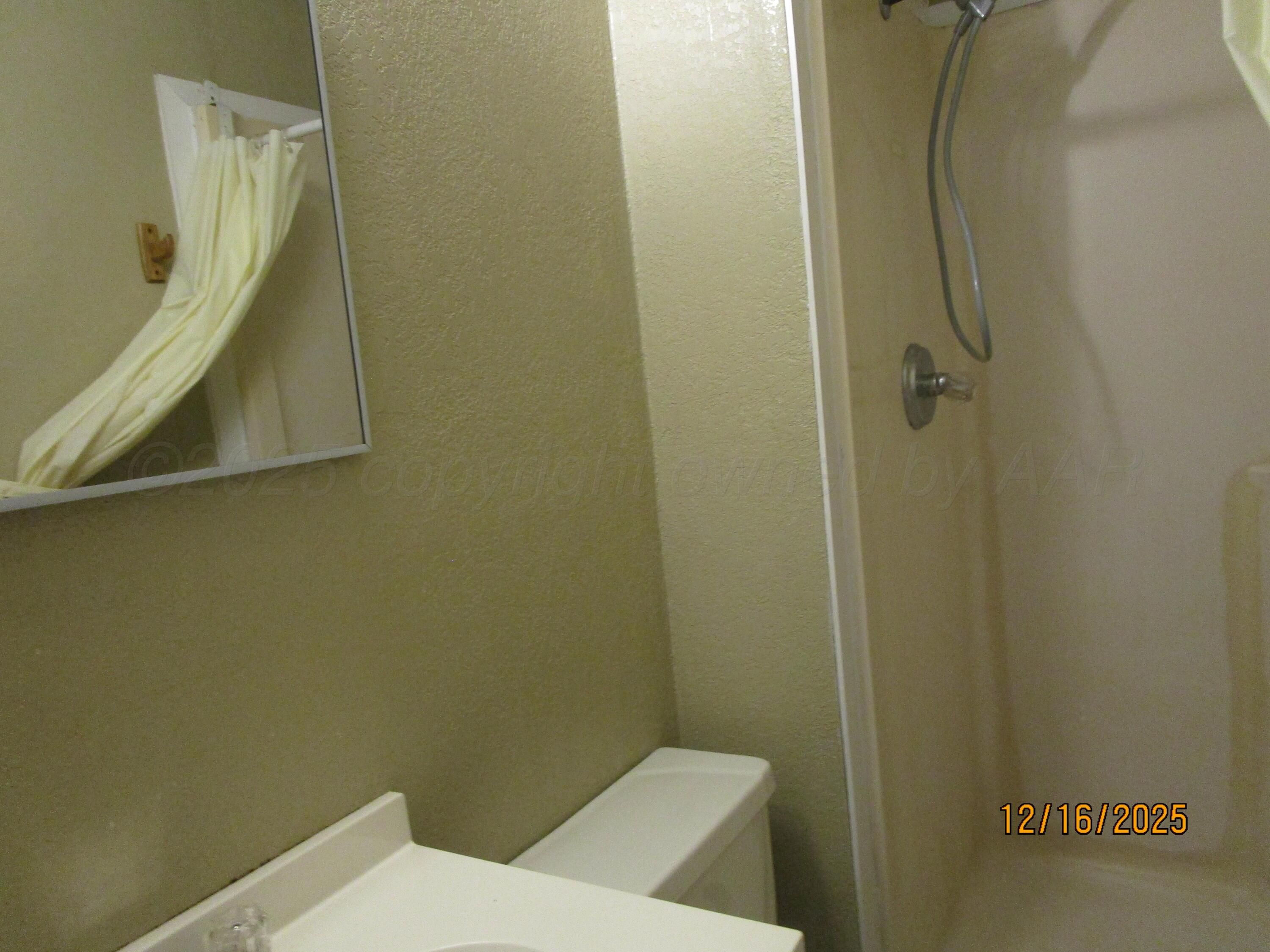 607 West Wilson Street, Unit 3 Borger, TX 79007 - Photo 6 of 6 a bathroom with a shower and toilet