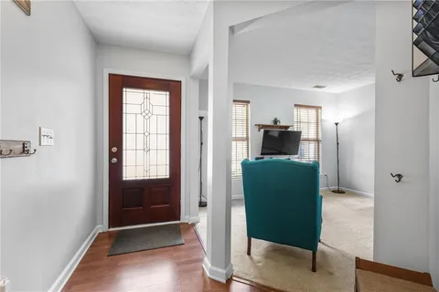 wooden floor and windows in a room