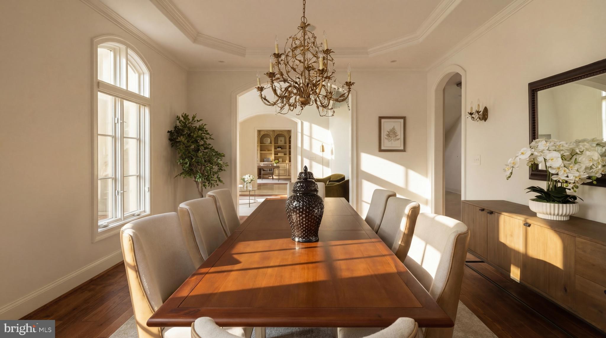 9250 Persimmon Tree Road Potomac, MD 20854 - Photo 12 of 47 a view of a dining room with furniture window and wooden floor