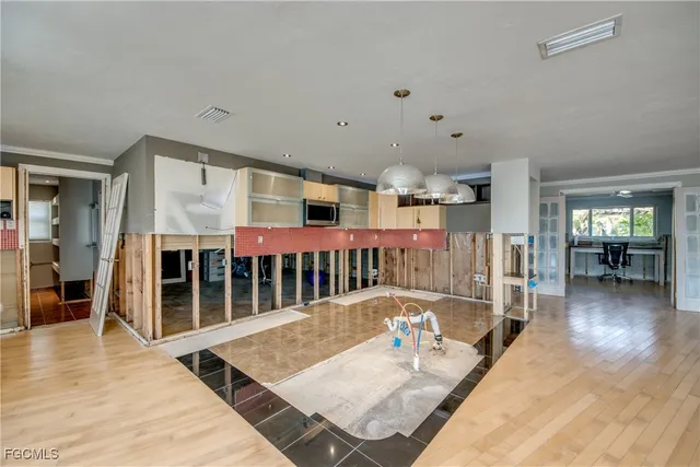 a view of a building with a window