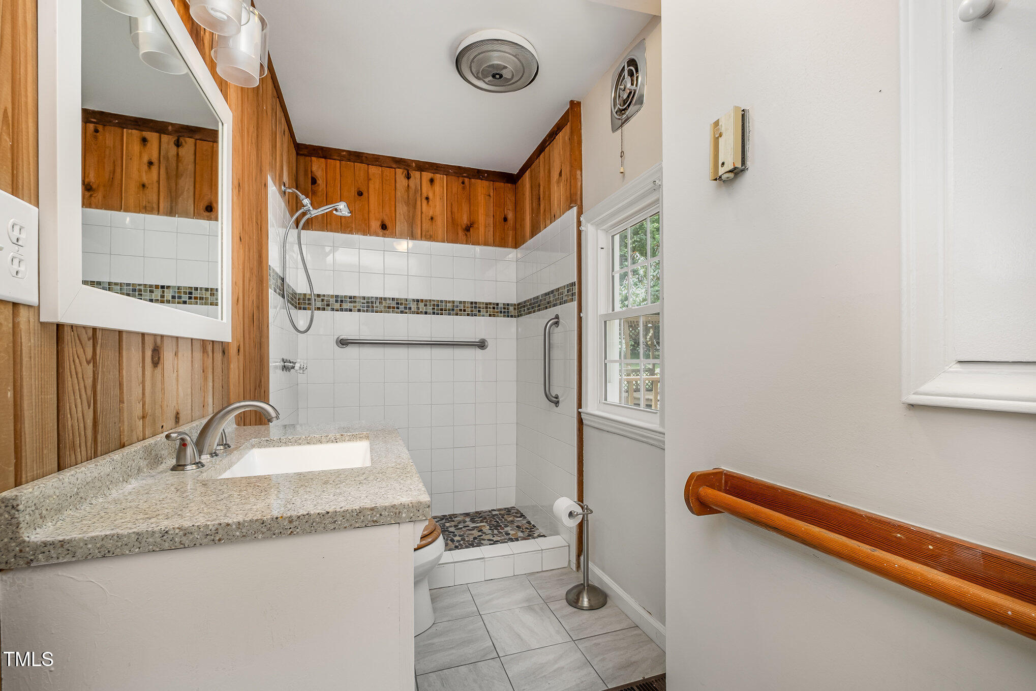 420 Lipscomb Grove Church Road Hillsborough, NC 27278 - Photo 19 of 27 a bathroom with a granite countertop sink and a mirror