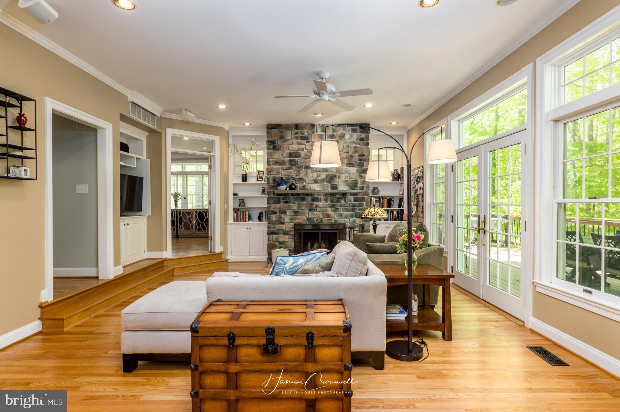 1500 Magers Landing Road Monkton, MD 21111 - Photo 10 of 37 Family room with stone fireplace and built-ins