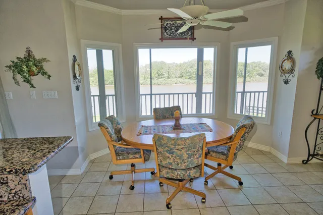 a view of gallery with wooden floor