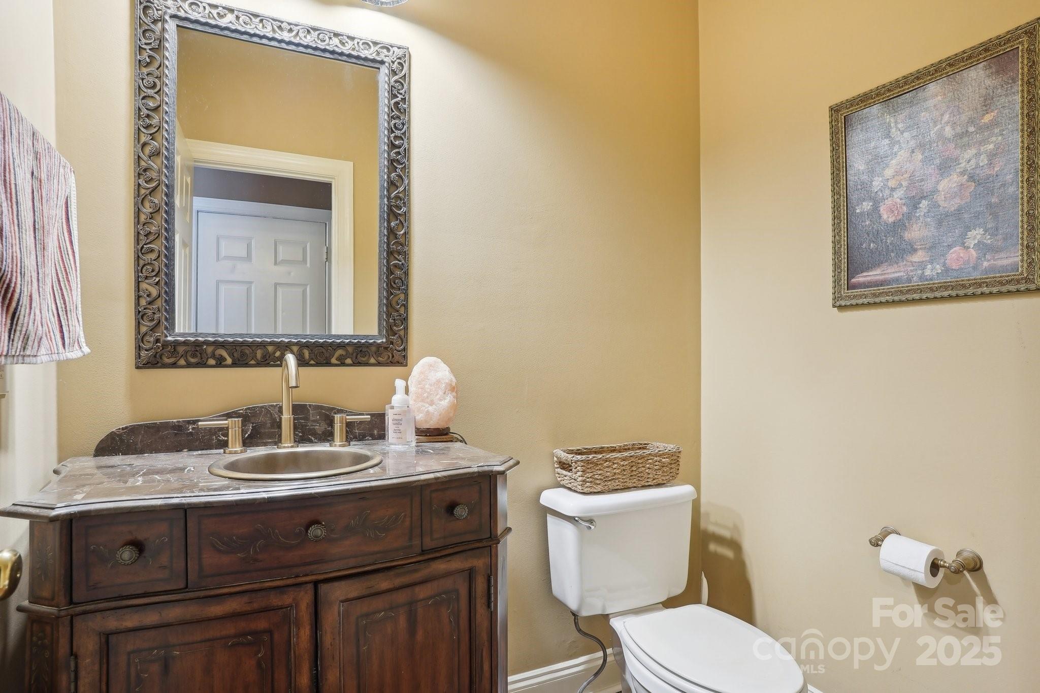134 Lake Spring Loop Mooresville, NC 28117 - Photo 17 of 36 a bathroom with a toilet a sink and mirror