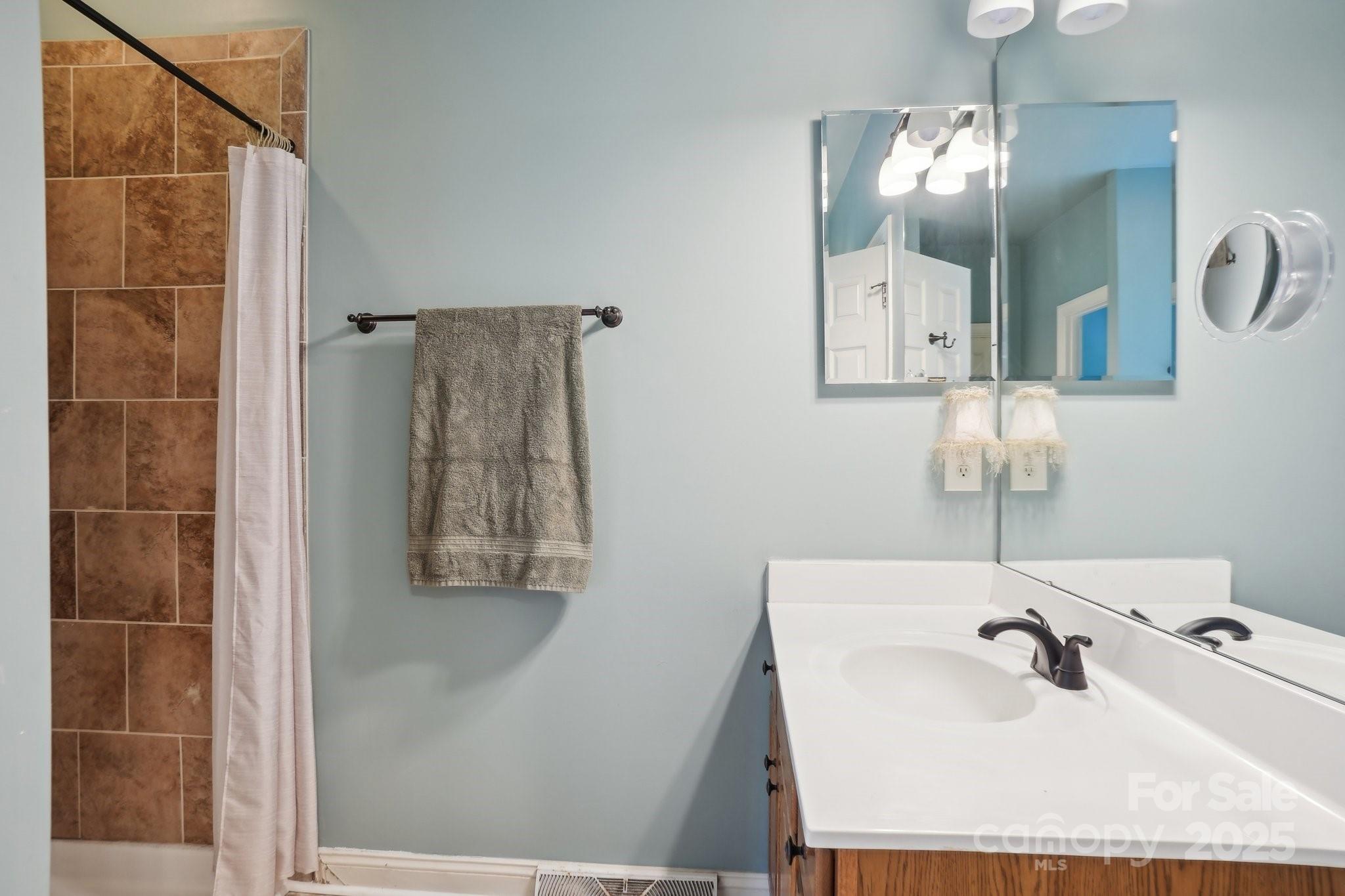 134 Lake Spring Loop Mooresville, NC 28117 - Photo 22 of 36 a bathroom with a sink and mirror