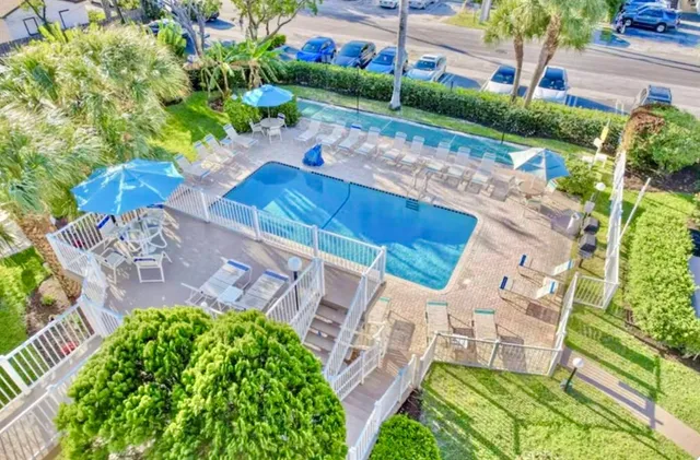 a view of a table and chairs in patio