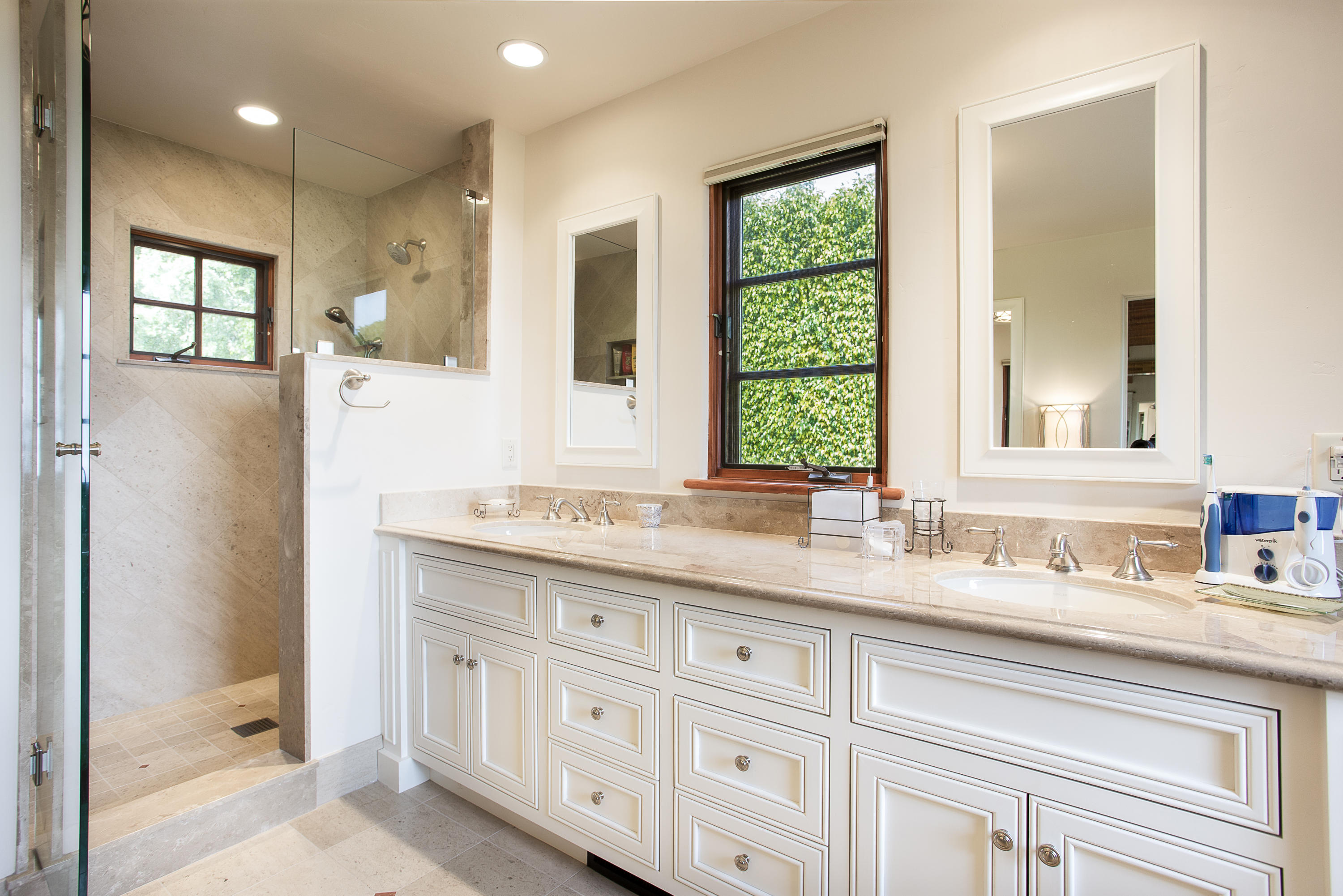 1214 High Ridge Lane Santa Barbara, CA 93103 - Photo 13 of 22 a bathroom with a granite countertop sink mirror and double