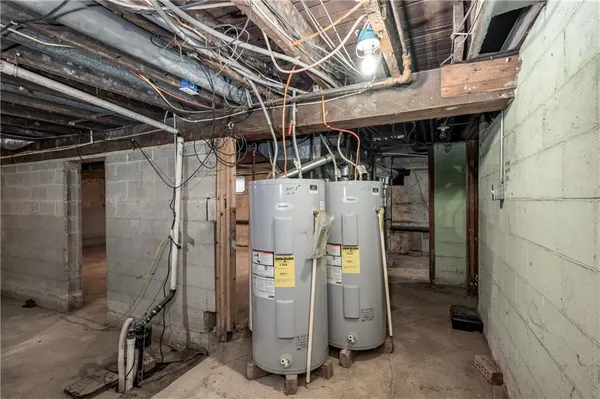 a utility room with closet