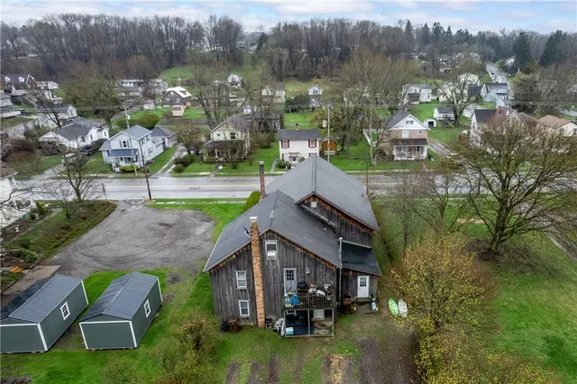 an aerial view of multiple house