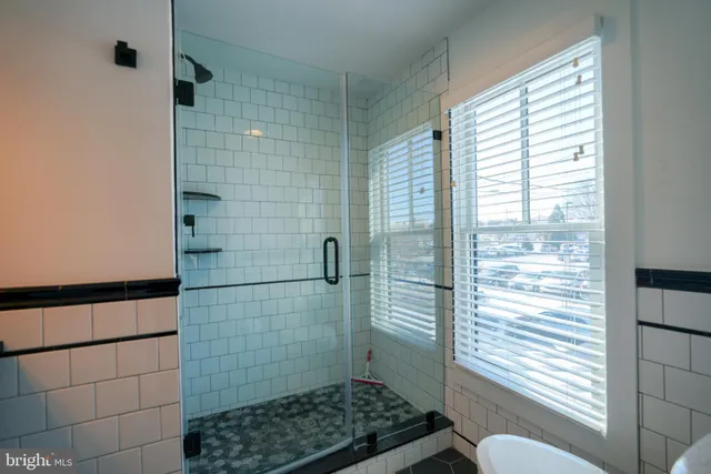 a bathroom with a shower