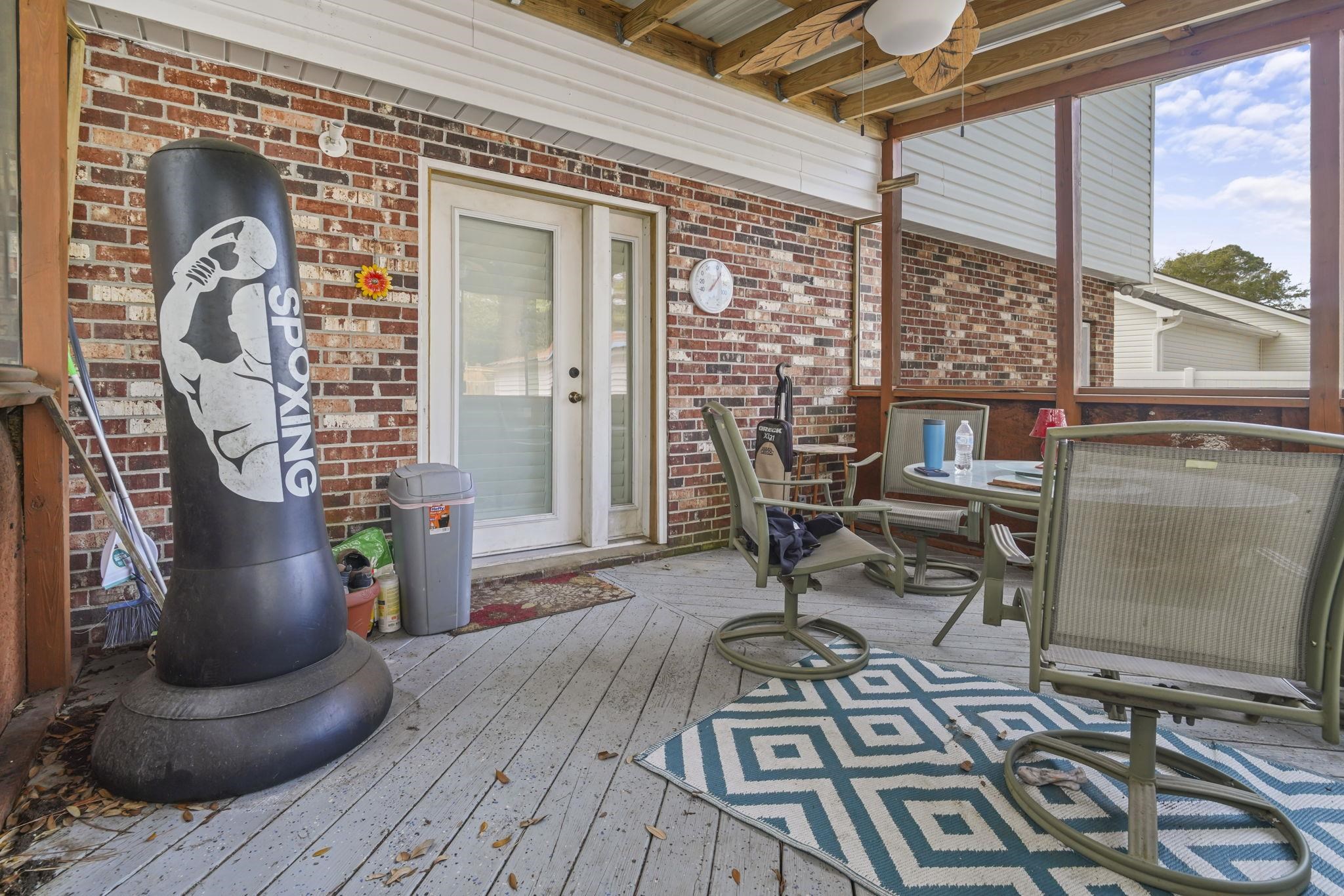408 Rosemary Street Georgetown, SC 29440 - Photo 23 of 34 Sunroom with outdoor dining area, beam ceiling, and ceiling fan