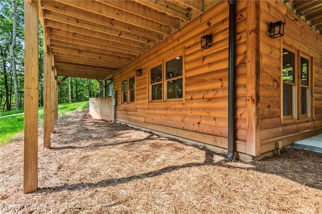 an aerial view of a house