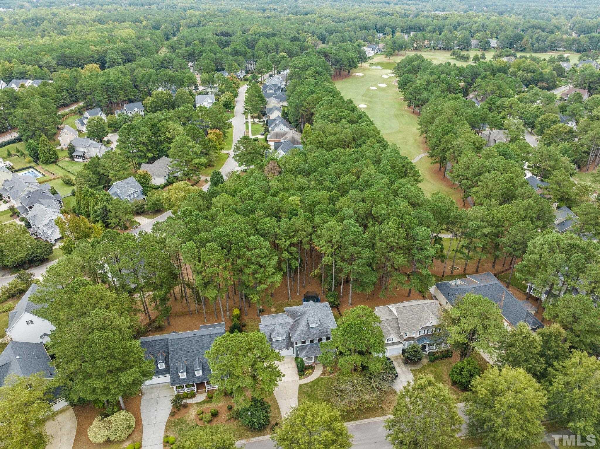 1209 Colonial Club Road Wake Forest, NC 27587 - Photo 26 of 28 an aerial view of residential house with outdoor space and trees all around