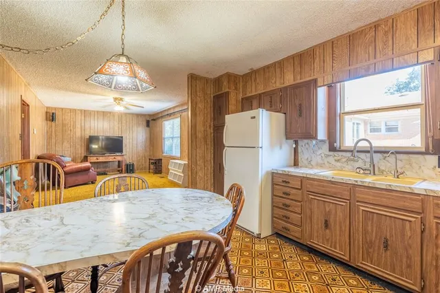 a bedroom with a bed and furniture