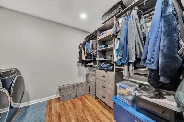 a view of a field with an trees