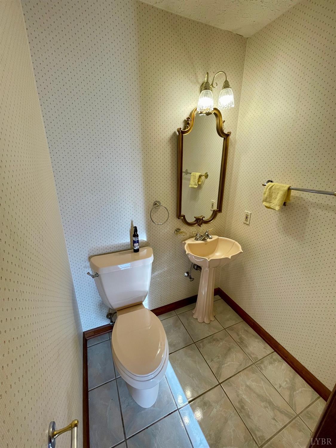1739 Old Cifax Road Goode, VA 24556 - Photo 18 of 52 a bathroom with a toilet a sink and mirror