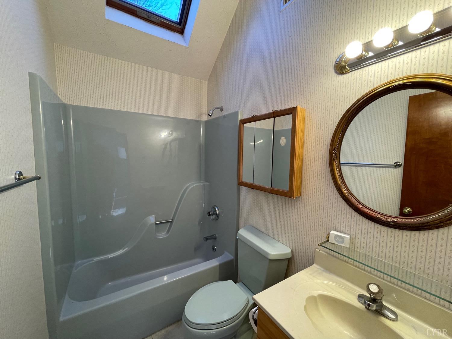 1739 Old Cifax Road Goode, VA 24556 - Photo 34 of 52 a bathroom with a sink a toilet and a mirror