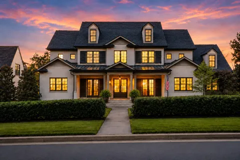 a front view of multiple houses