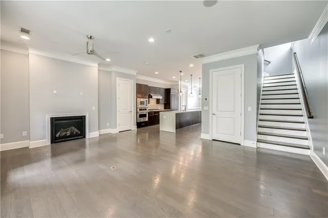 a view of a livingroom with a fireplace