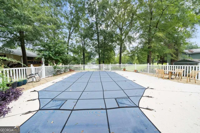 a view of a park with slide