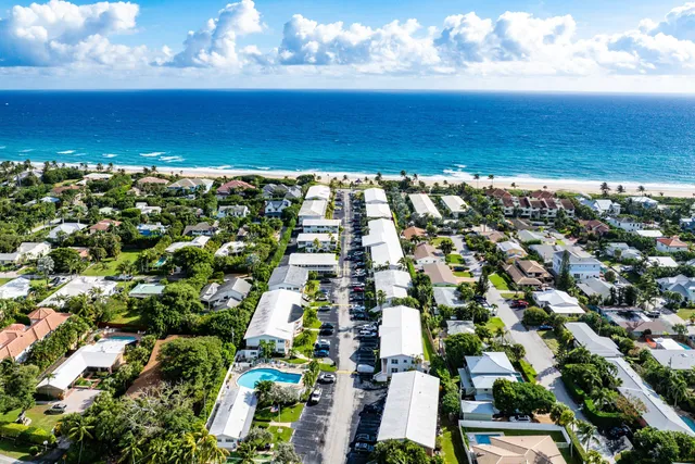 a view of a swimming pool and an ocean