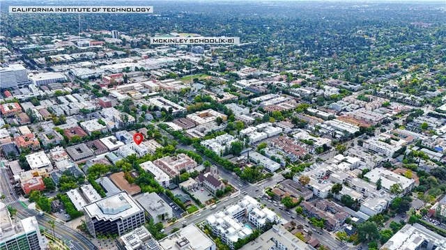 an aerial view of a city