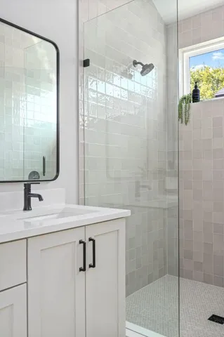 a bathroom with a shower