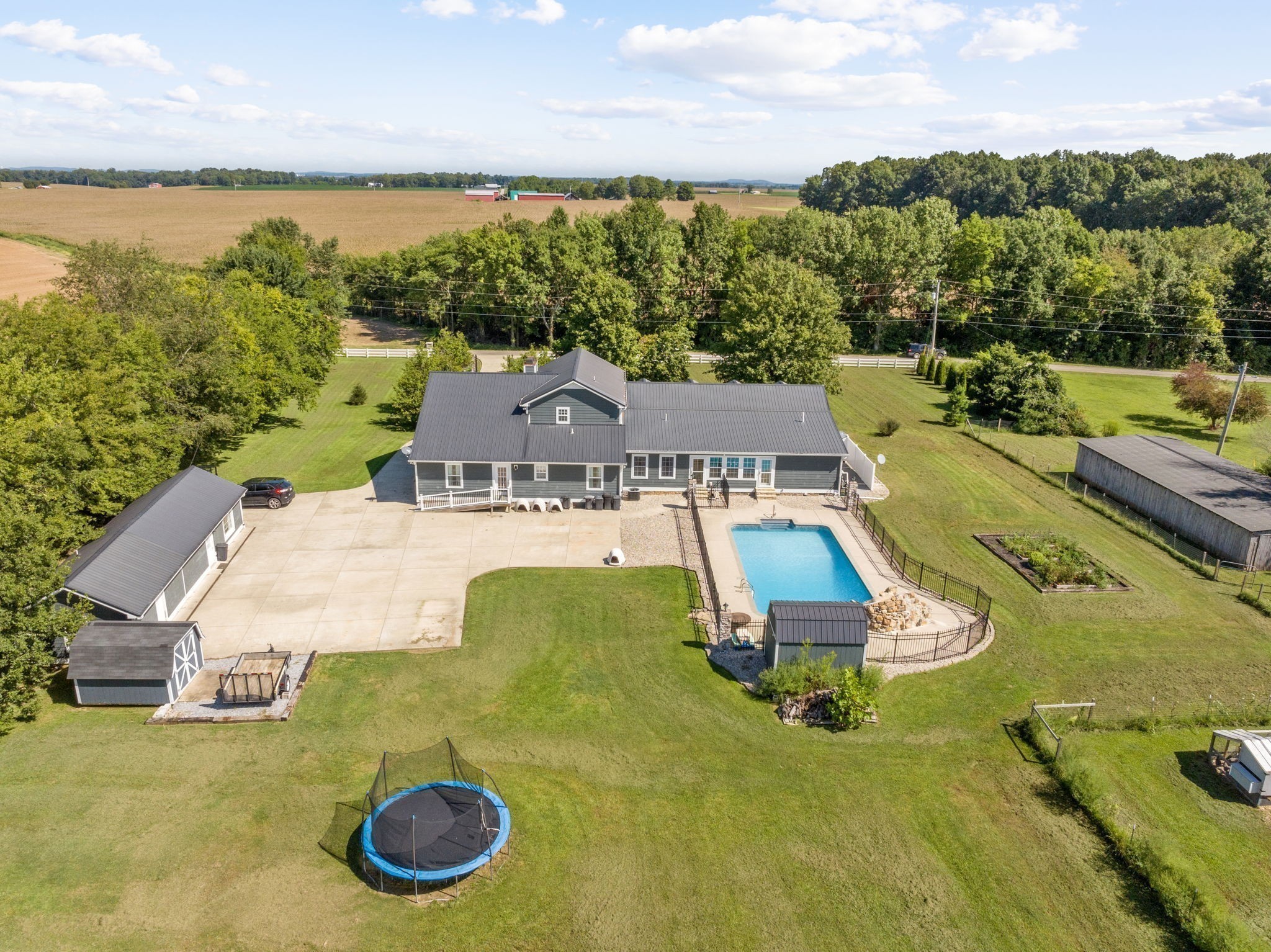 6931 Cowan Road Springfield, TN 37172 - Photo 13 of 68 an aerial view of a house with swimming pool and ocean view