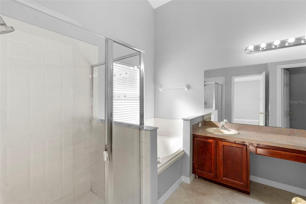 559 Saddle Ridge Drive Davenport, FL 33896 - Photo 20 of 42 a bathroom with a granite countertop sink and a mirror