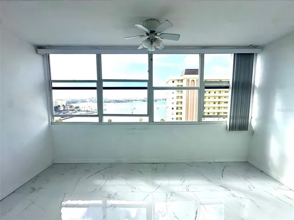 an empty room with a window