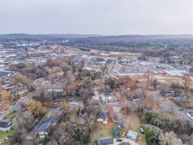 an aerial view of multiple house