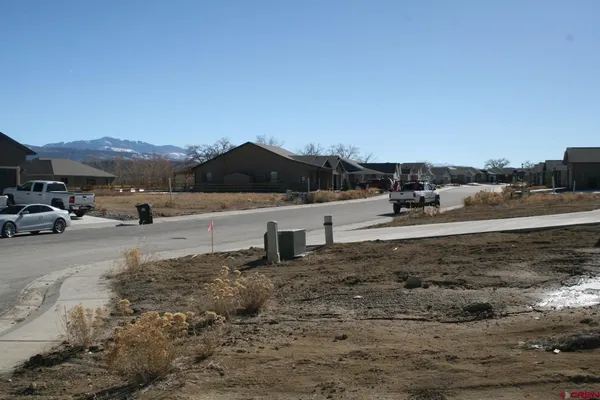 a view of road with mountain view