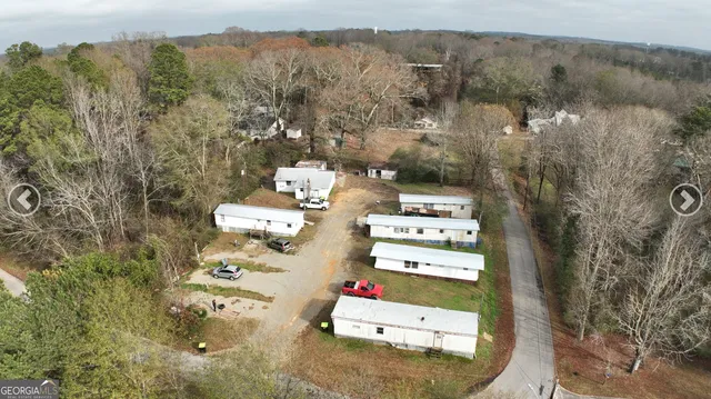 an aerial view of multiple house