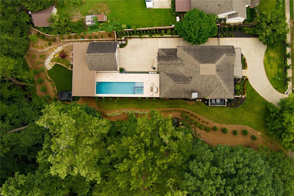 91 Park Circle Northeast Atlanta, GA 30305 - Photo 7 of 80 an aerial view of a house with a garden