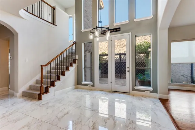 a view of an entryway with staircase