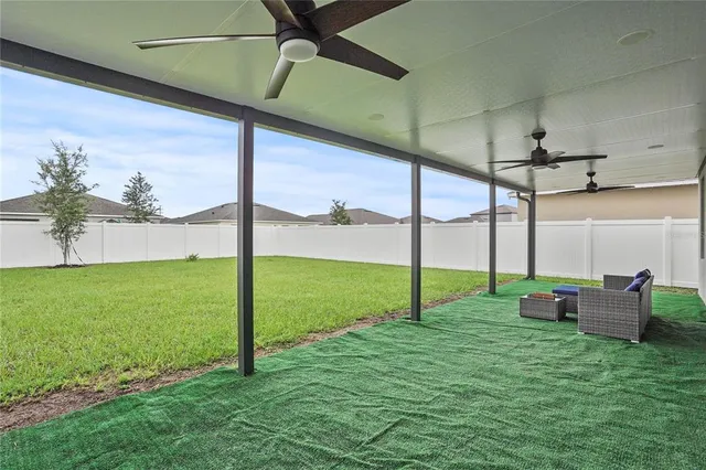 a view of yard from a window