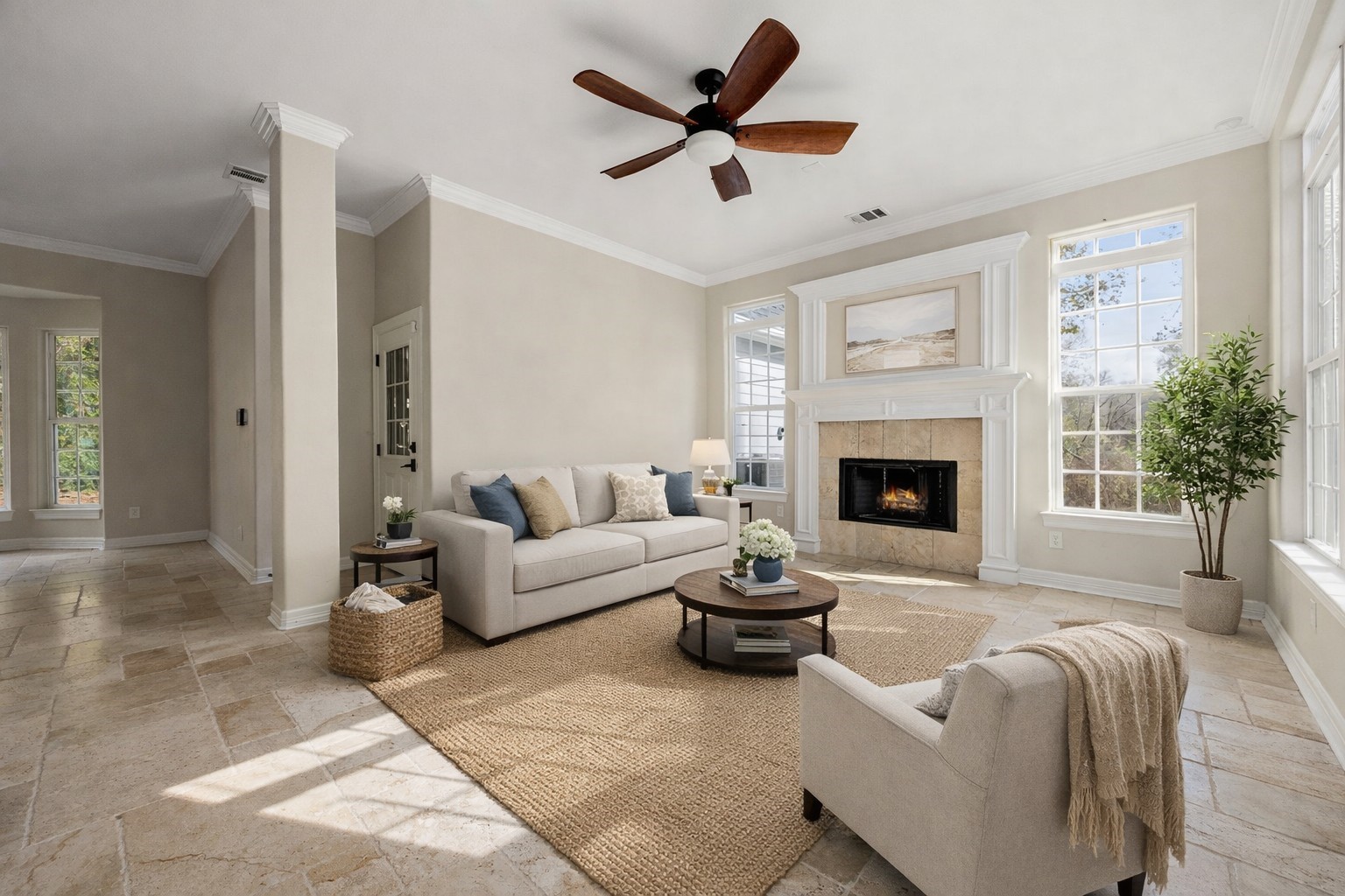 14882 Gingham Road Montgomery, TX 77356 - Photo 12 of 38 a living room with furniture and a fireplace