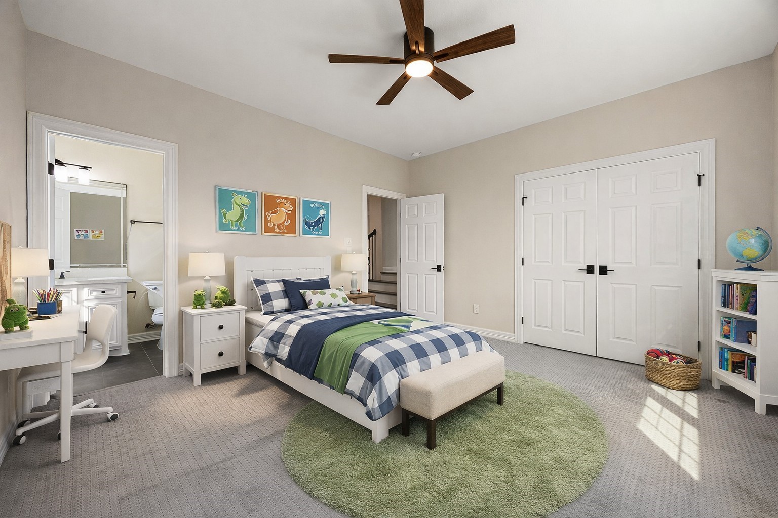 14882 Gingham Road Montgomery, TX 77356 - Photo 33 of 38 a bedroom with a bed and a chandelier