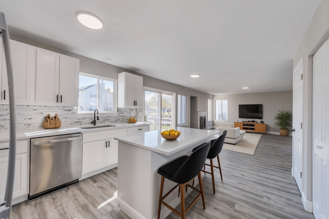 153 Treehouse Road Matteson, IL 60443 - Photo 7 of 19 a kitchen with a sink a microwave and cabinets