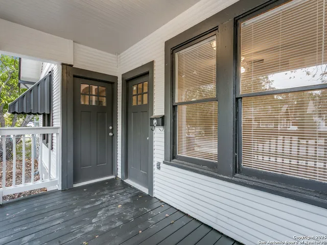 a view of a house with a balcony