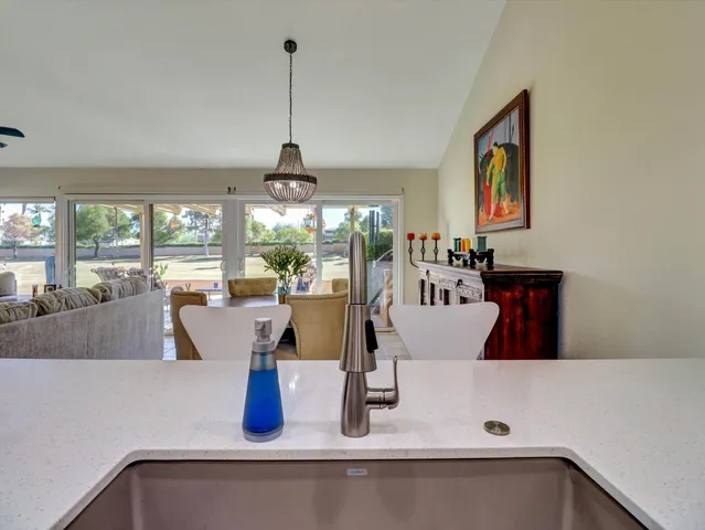 a view of dining room and window