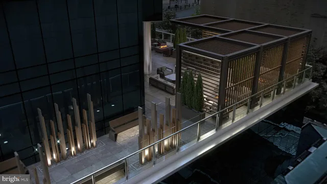 a view of balcony with furniture