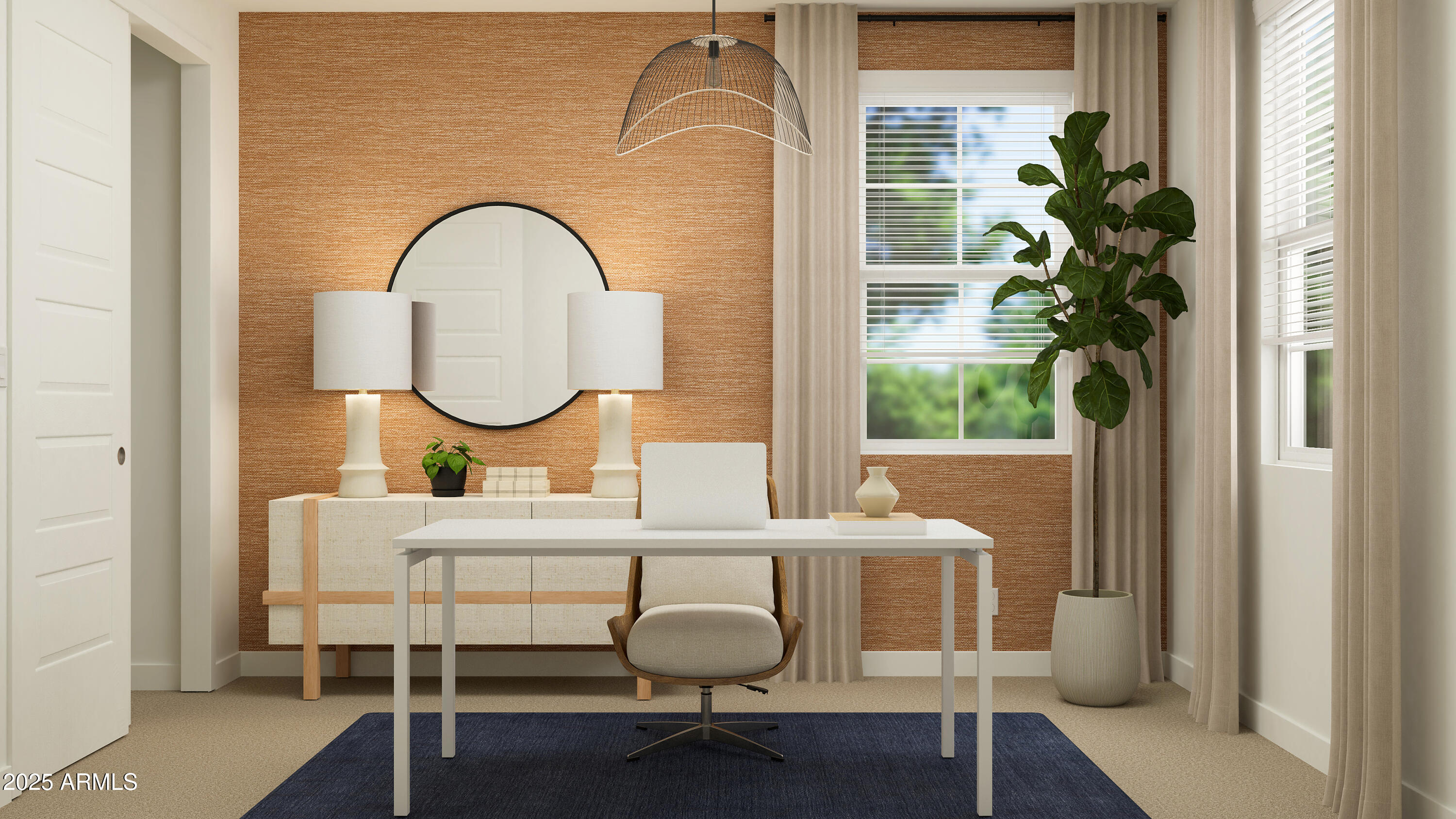 23336 West Chipman Road Buckeye, AZ 85326 - Photo 11 of 17 a dining room with furniture a potted plant and a mirror