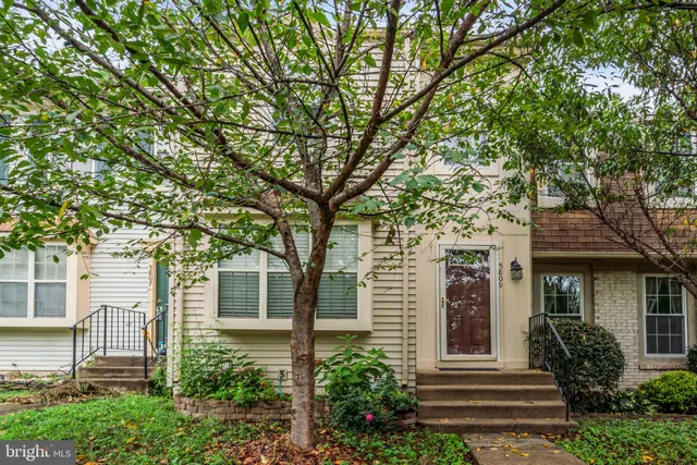 front view of a house with a tree