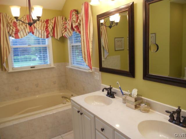 1740 Deer Path Road Easton, PA 18040 - Photo 9 of 30 Master bath with skylight, Jacuzzi tub, dual vanit