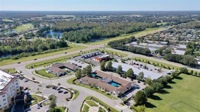 an aerial view of a city