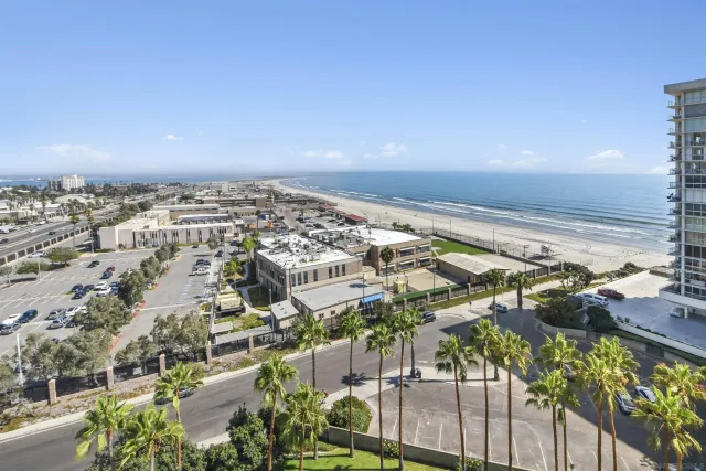 a view of a city with ocean view