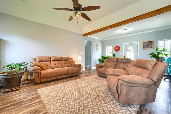 a living room with furniture