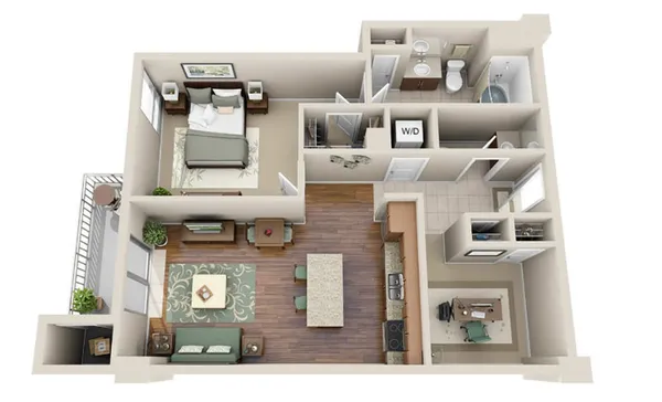 a kitchen with stainless steel appliances kitchen island granite countertop a refrigerator and stove